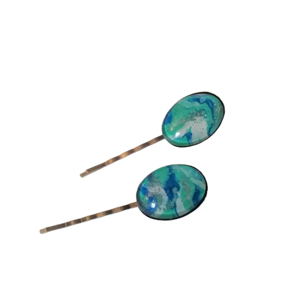 New Hand painted Deep hair pin set - Picture 2 of 2